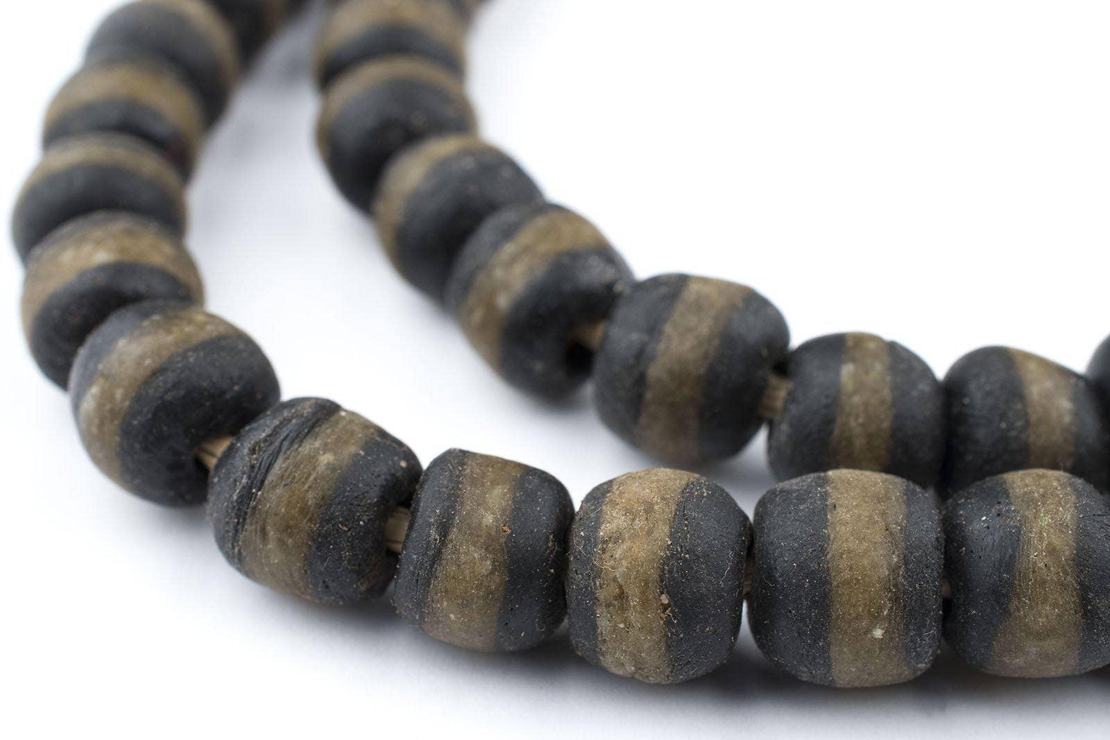 The Bead Chest - Wholesale Beads - 14mm Black Kente Krobo Beads1