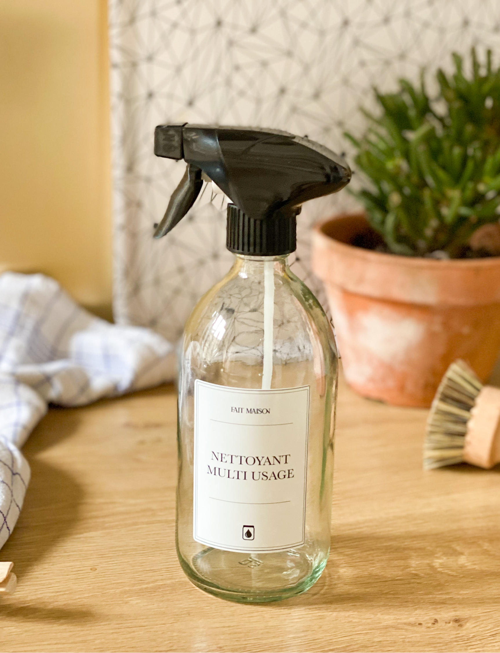 Little Pots - Wholesale Spray Bottle - Refillable black trigger spray bottle in white glass7