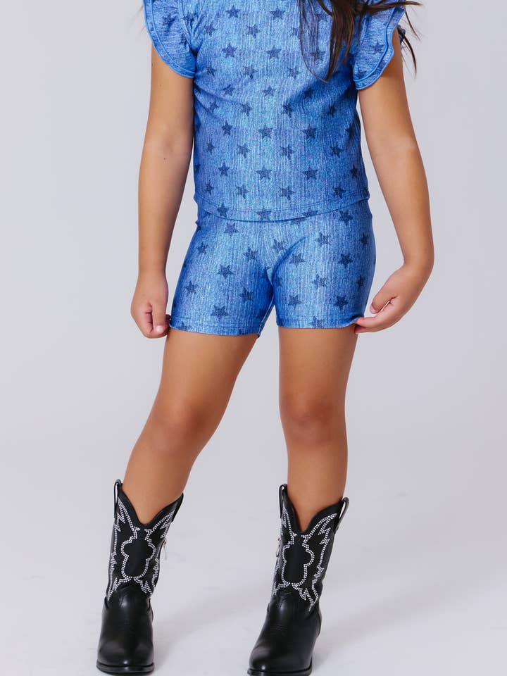 Pigeshorts i stjernedenim for engroshandel hos Terez