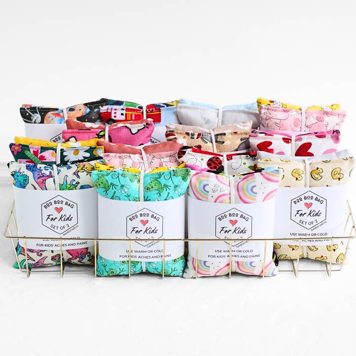 SaidoniaEco - Vente Compresses chaud/froid - Boo Boo Sac pour Enfants ⋆ Mini Packs de Riz Chaud Froid Assortis 2 pièces