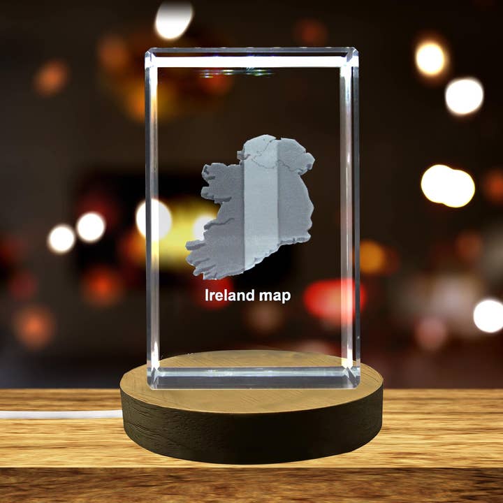 Irland 3D Indgraveret Krystal Mindesmærke/Gave/Dekoration/Samlerobjekt for engroshandel hos AB Crystal Collection