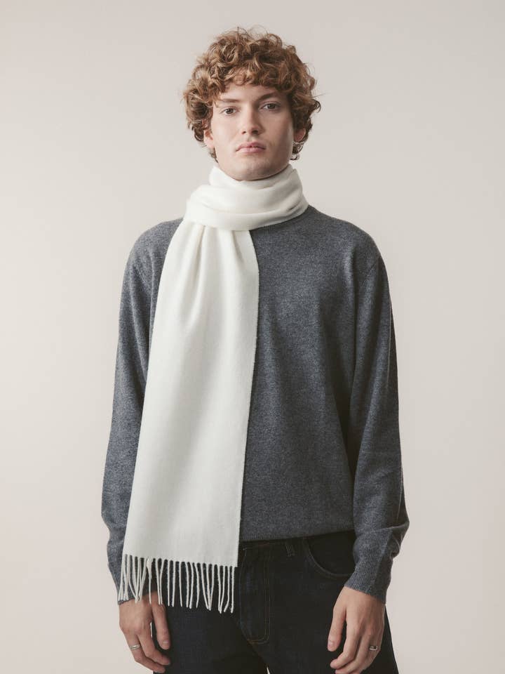 Solid Lambswool Scarf - Soft Cream for wholesale by Kiltane