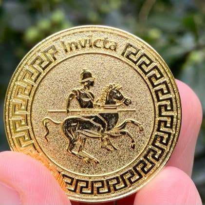 Invicta/Unconquered Motto Medallion for wholesale by Motto Medallions