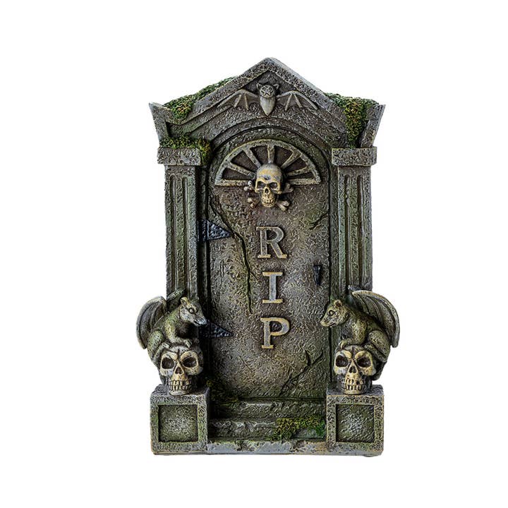 Pacific Trading - Wholesale Decorative Figurine - RIP Skull Tombstone Halloween