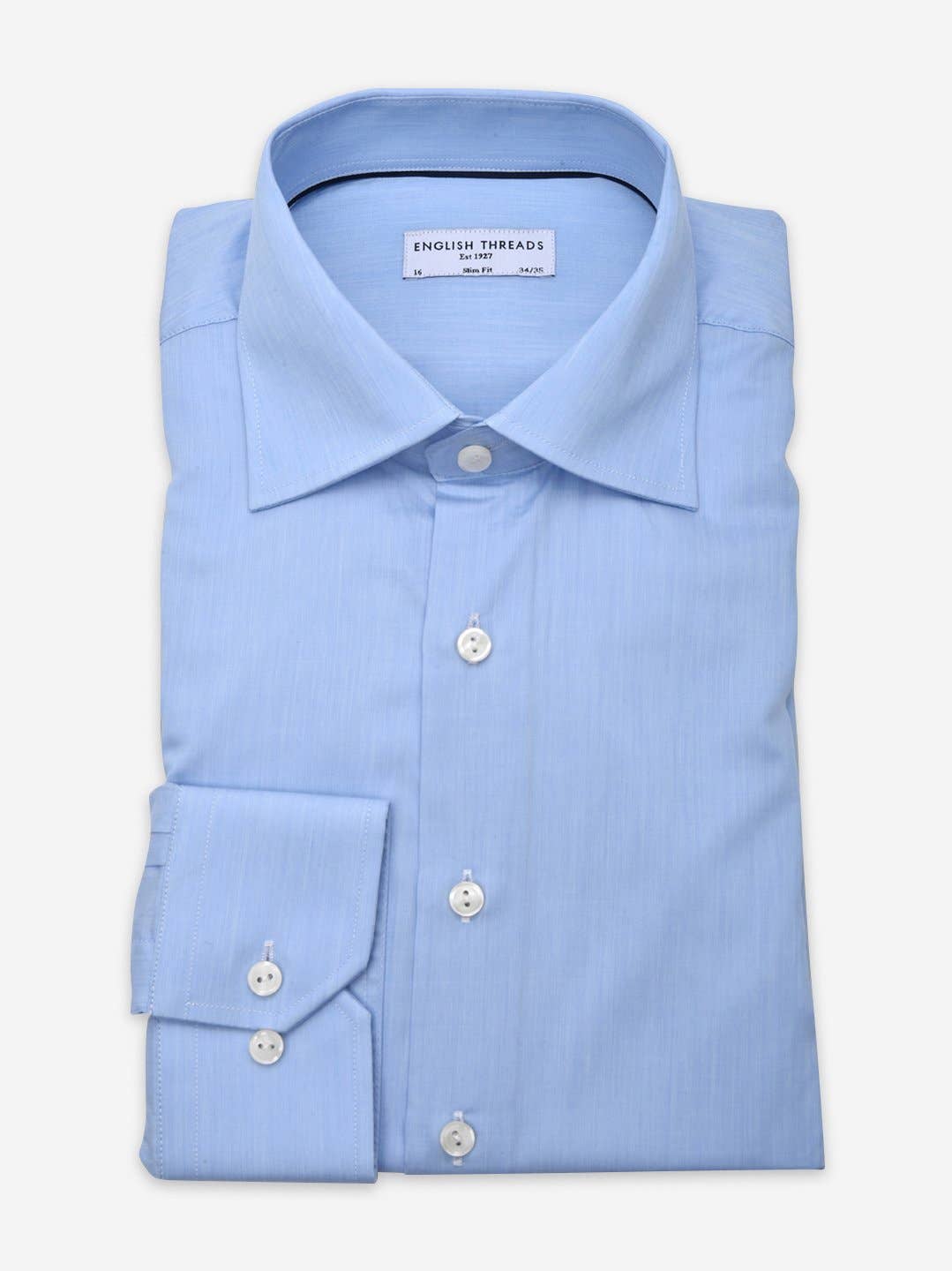 English Threads – Engroshandel Skjorte med buttondown – Mænd – Blå Chambray Skjorte - Slim Fit