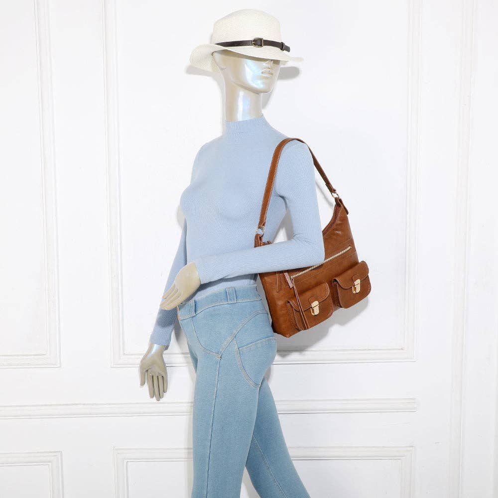 Gallantry - Wholesale Schoudertas - Dames - Calista schoudertas met gouden gespen en meerdere vakken4