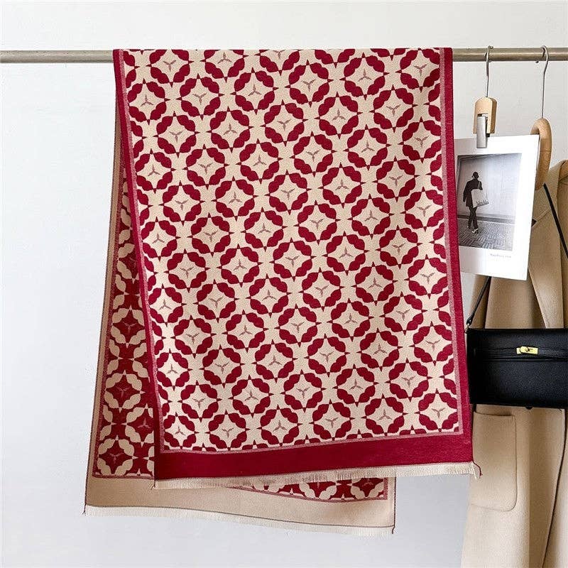 Ekartini - Wholesale Scarf - Women's - Women's Double-Sided Camellia Scarf   Chanel-Style Elegant Warm Neck Warmer Shaw3