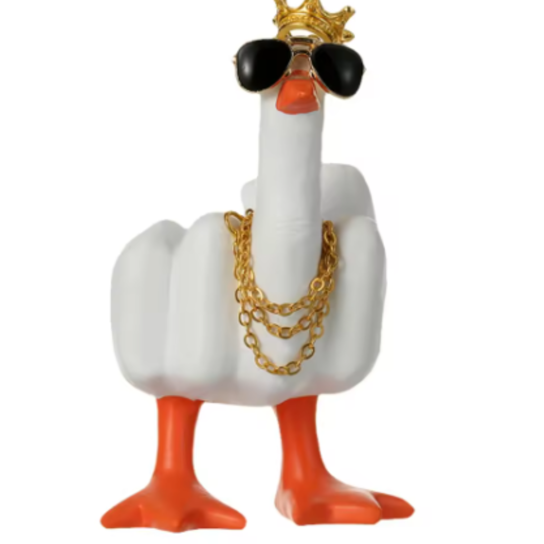 Buddha Ayurveda - Wholesale Decorative Figurine - Middle Finger Duck Resin Figurine – Unique Table Decor2