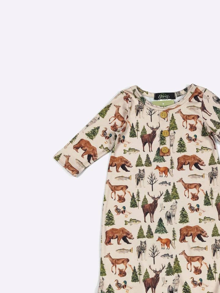 Clover Cottage - Wholesale Babygown Set - Baby - Backwoods Baby Knotted Gown3