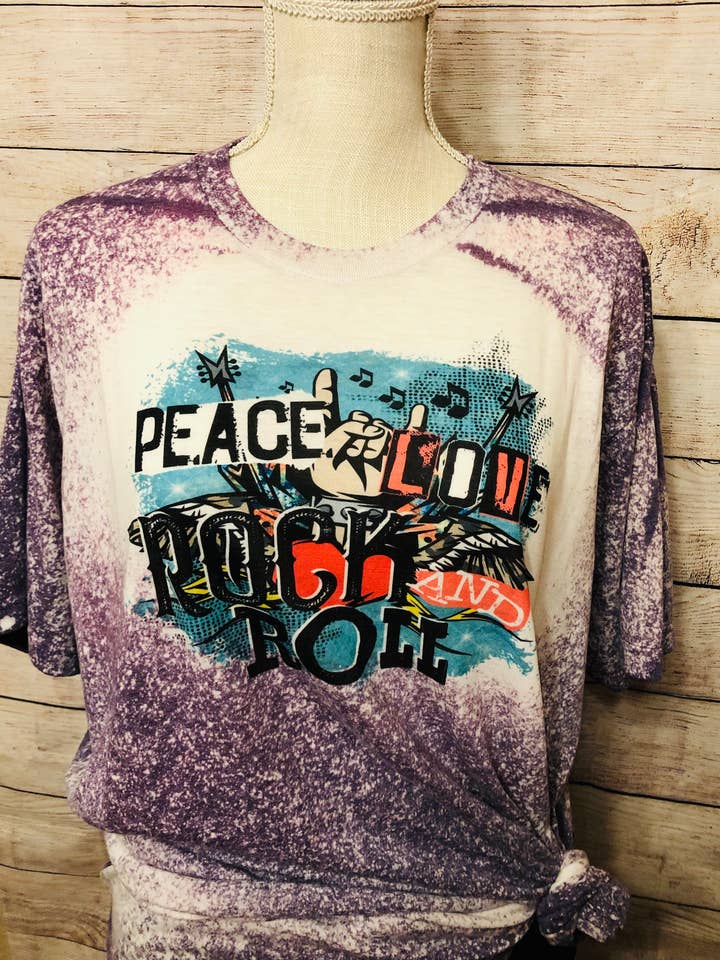 Peace Love and Rock Roll for wholesale by Dot Dots unique Creations