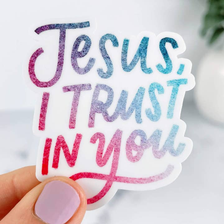 Jesus I Trust in You Vinyl Sticker for wholesale by Just Love Prints - Catholic Stickers & Gifts