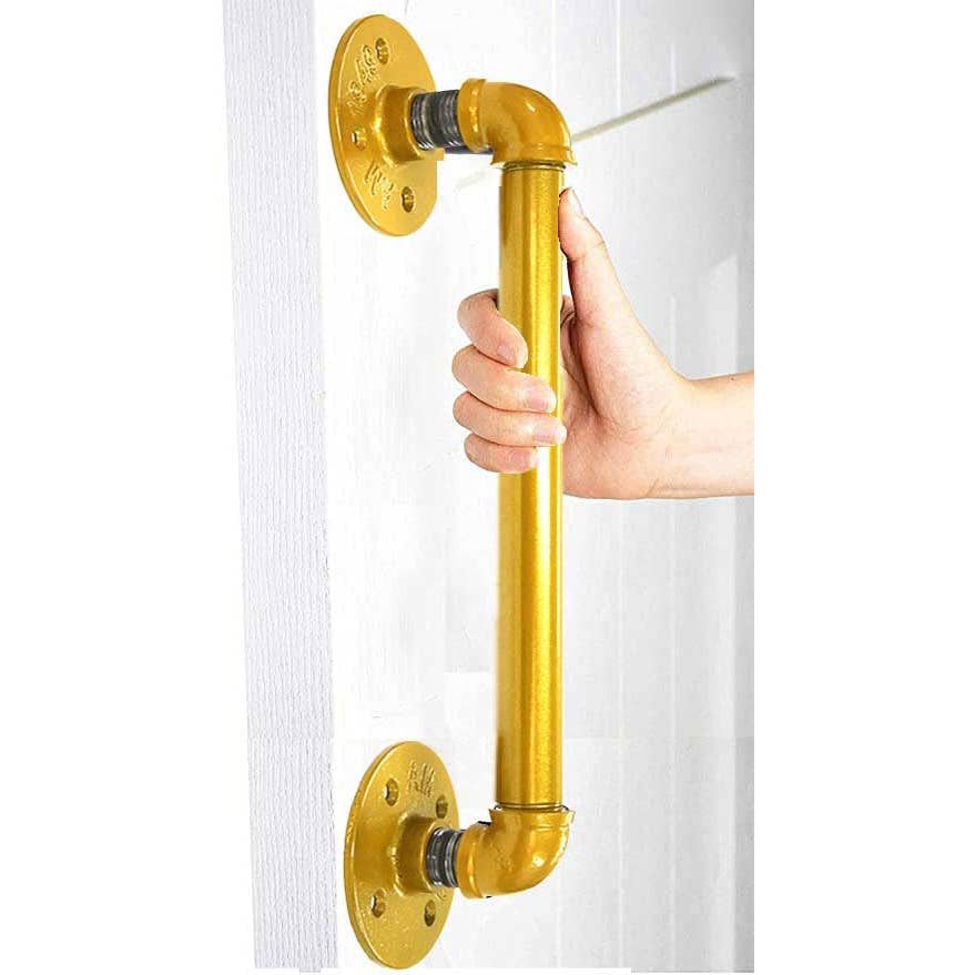 SERENITA - Wholesale Knob/Pull - A Pair Industrial Pipe Black Iron Barn Door Pull Bar Handles1