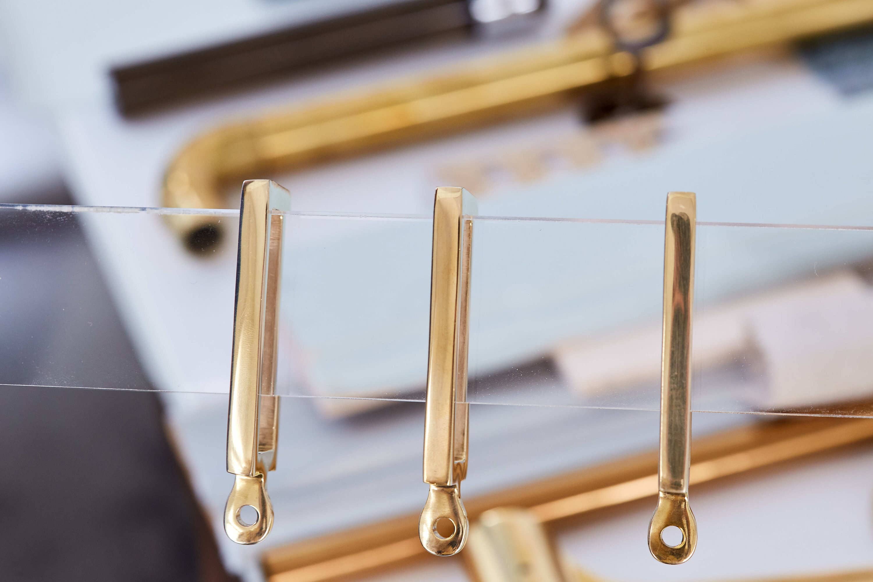 LuxHoldups - Wholesale Curtain Rod - Brass Rectangle Curtain Rings for Lucite Rod by Luxholdups2
