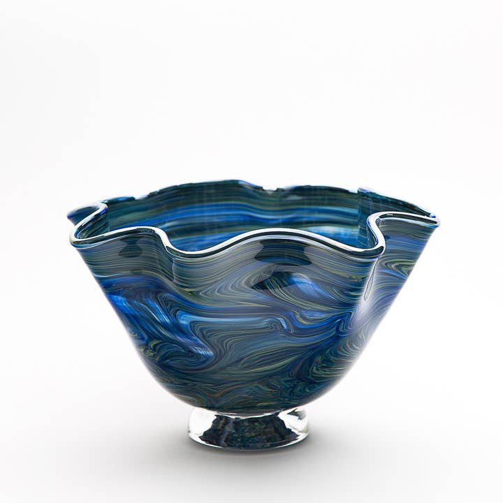 Slow Burn Glass Studio LLC - Wholesale Vase - Handblown Glass Ruffled Bowl or Vase6