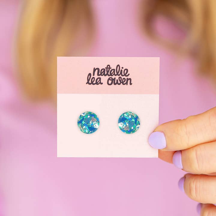 Natalie Lea Owen – Handmade Jewellery & Greeting Cards - Wholesale Stud/Post Earrings - Sparkly Glitter Stud Earrings | Colourful Jewellery Gift4