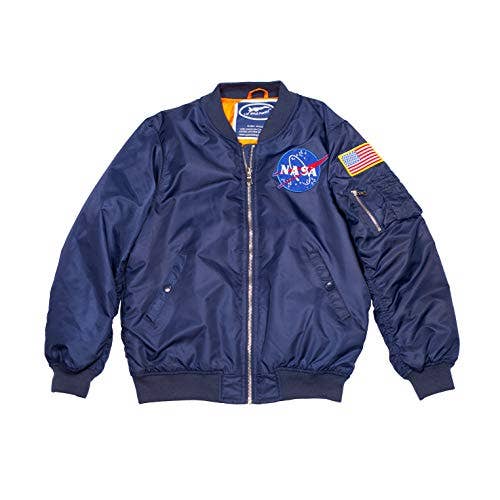 Blue Adult NASA Flight Jacket for wholesale on Faire
