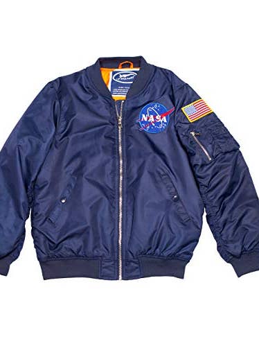 Blue Adult NASA Flight Jacket for wholesale on Faire0