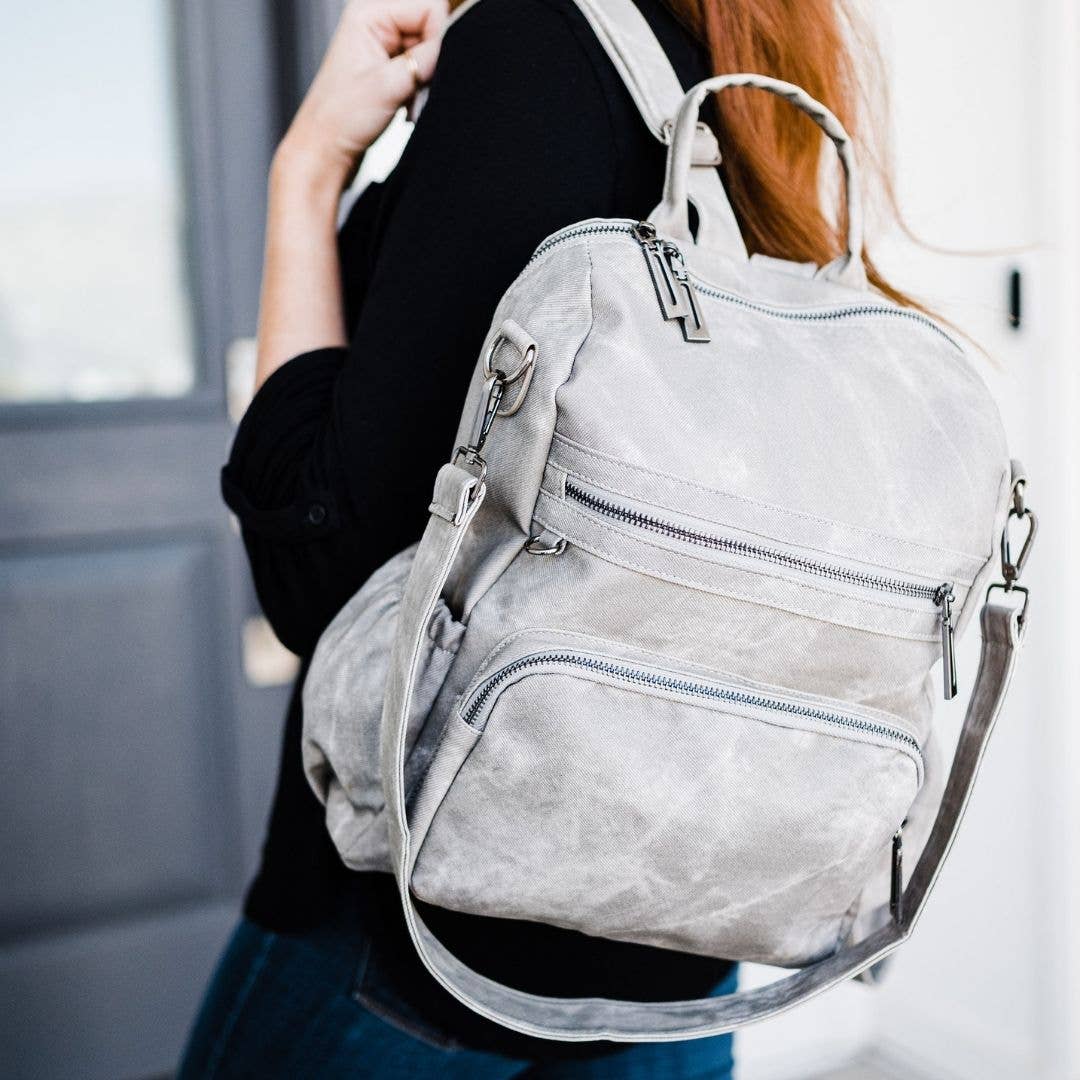 Brielle Convertible Backpack Bag Review Grey
