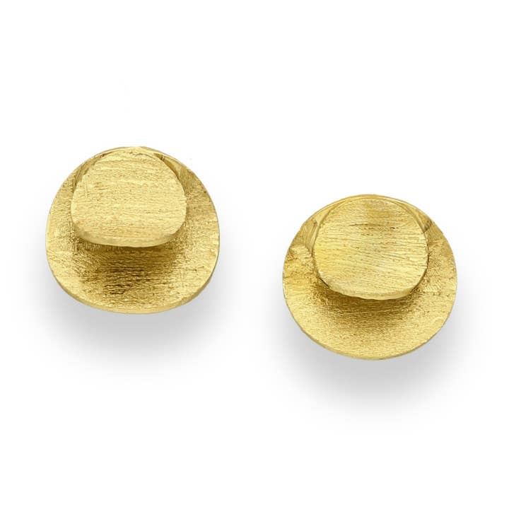 Tactile Gold Stud Earrings for wholesale by Vurchoo