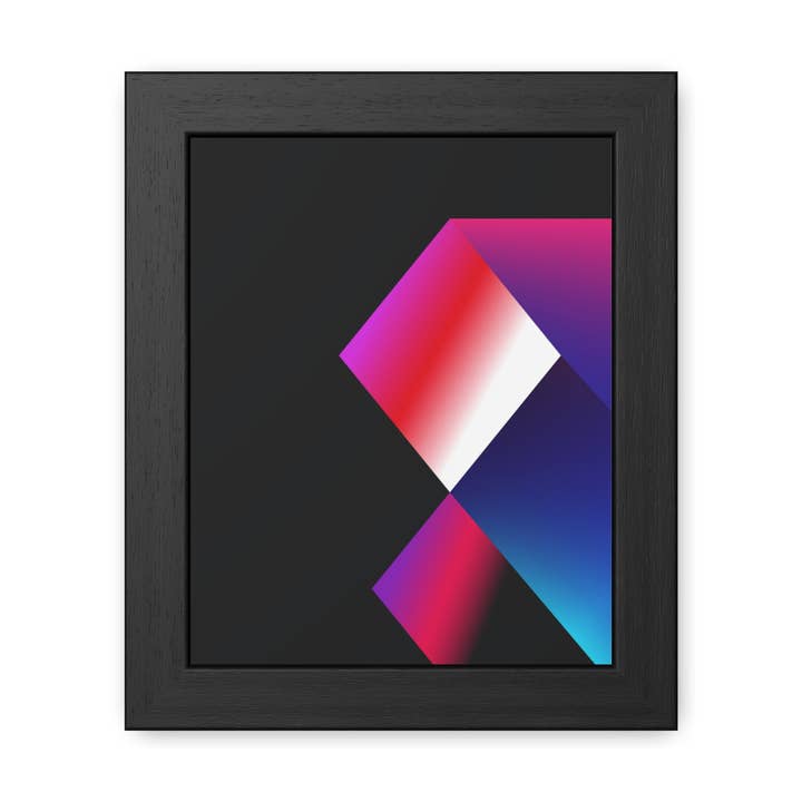 Omega 1 - Modern Abstract Framed Poster - Colorful Geometric Art for Minimalist Decor for wholesale by Donkey Laserbeam