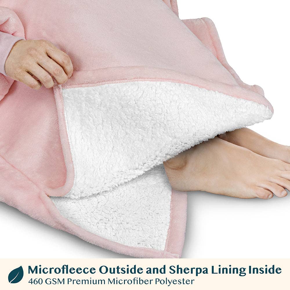 Pavilia - Wholesale Hoodie - Women's - Chest Pocket Sherpa Hoodie Blanket - Patch Pocket (Regular / Long)133