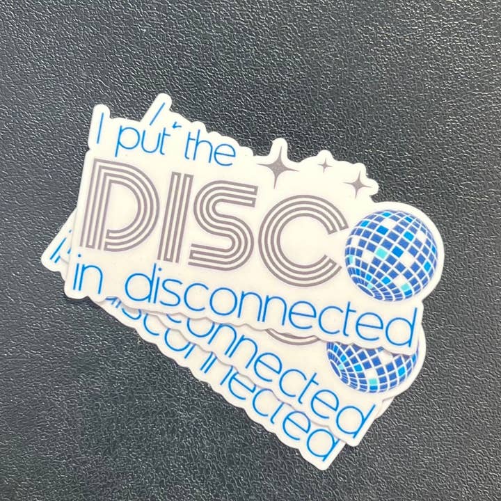 Autocollant d'ordinateur portable pour introvertis sur la santé mentale avec boule à facettes pour la vente par S&Y Brand Paper co.