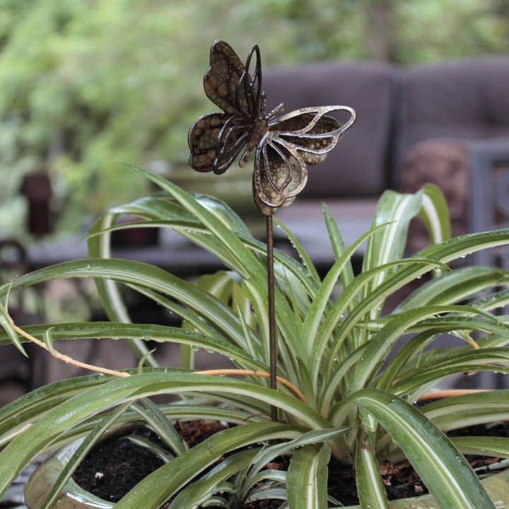 Rustic Metalz - Wholesale Garden/Lawn Stake - Springfly - Luxury Steel Metal Copper Patina Planter Stake3