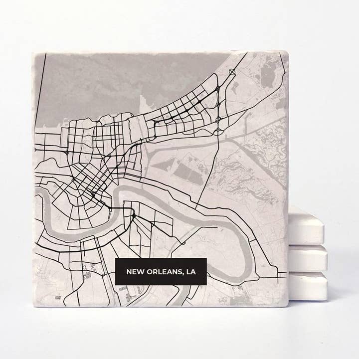 New Orleans Modern Map Coasters for wholesale by Versatile Coasters