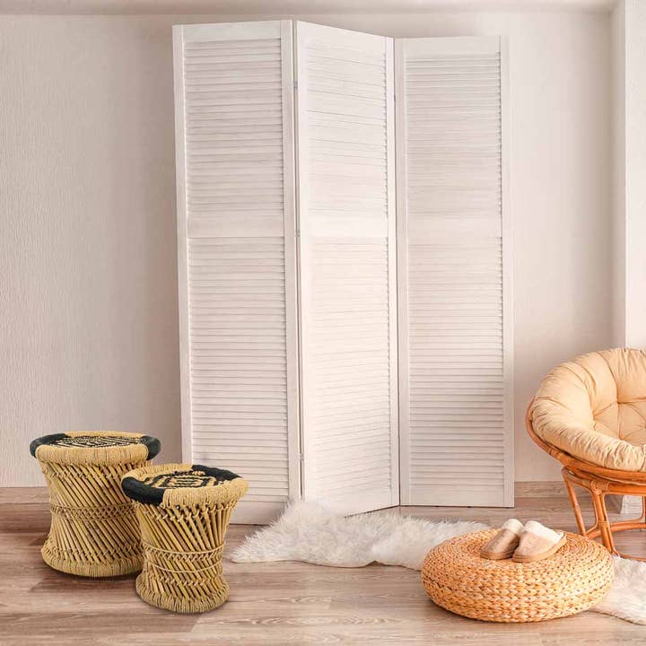 Creaciones Meng - Wholesale Stool - Set of 2 natural and black bamboo stools1