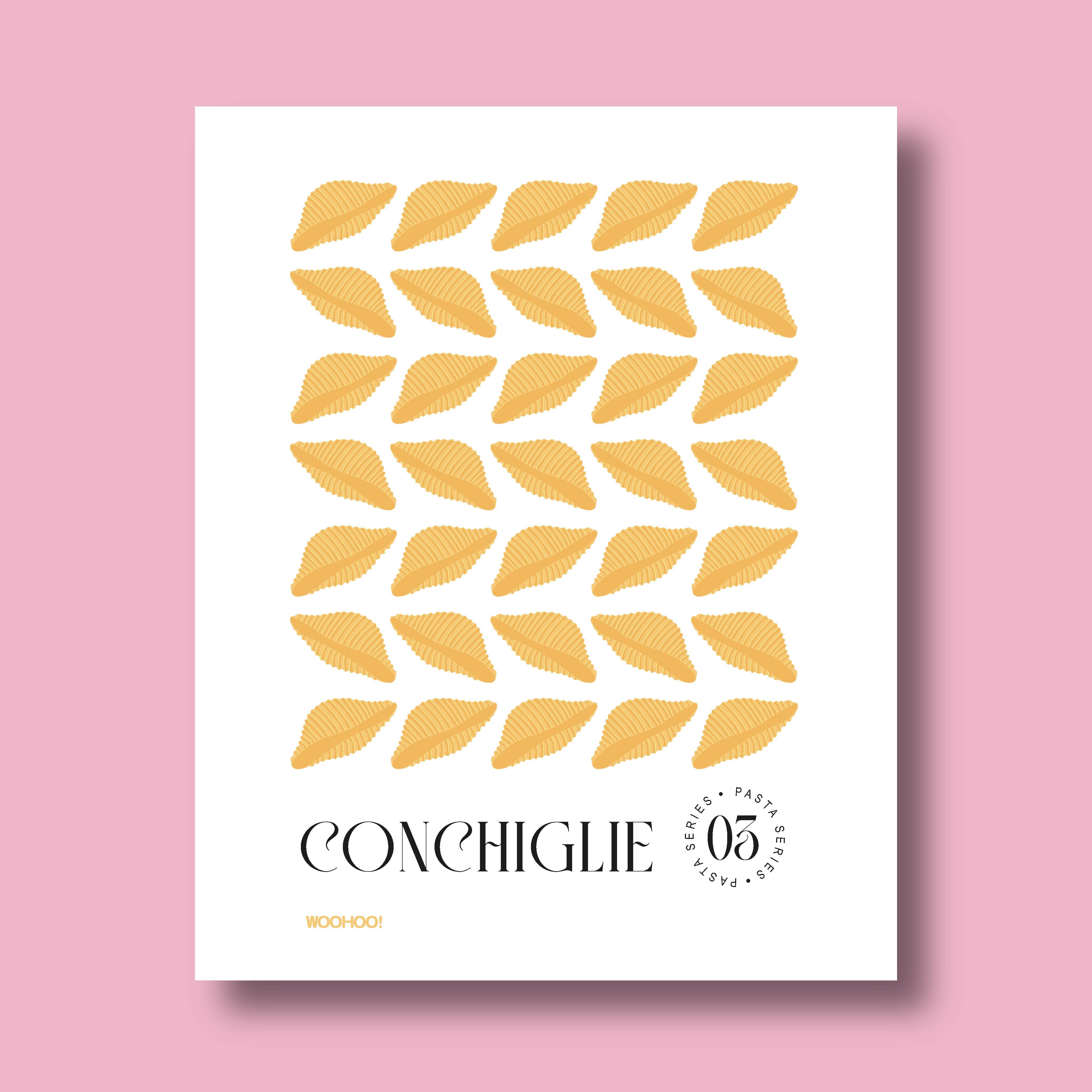 Natural CONCHIGLIE PASTA PRINT for wholesale on Faire0