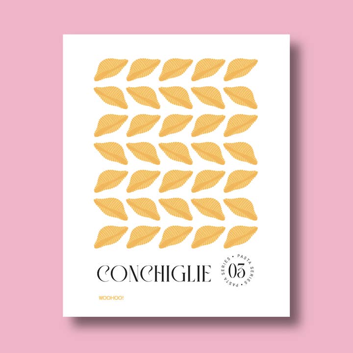 Natural CONCHIGLIE PASTA PRINT for wholesale on Faire