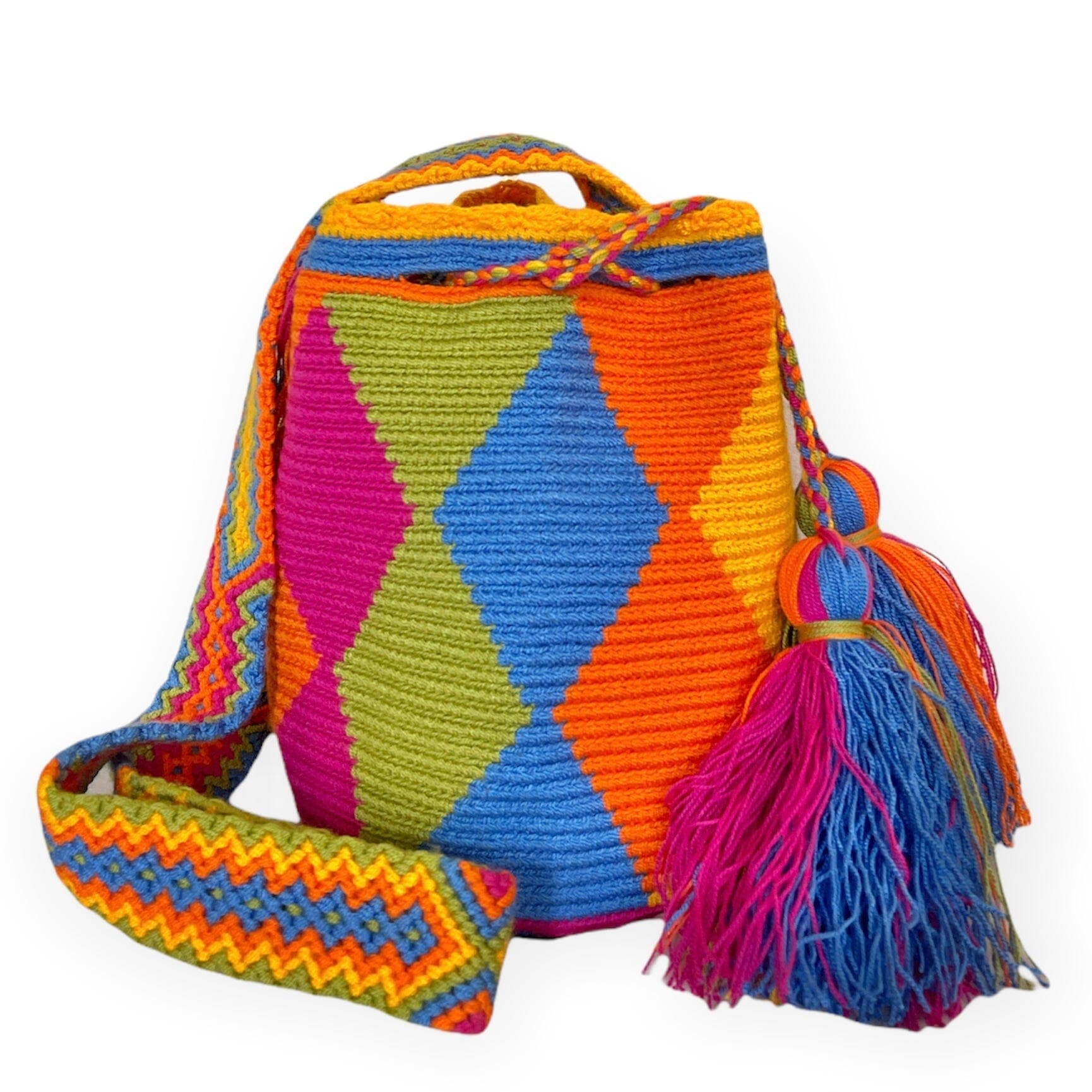 Colorful 4U – Engroshandel Crossbodytaske - Dame – Caribbean Sunset Hæklet Tasker2