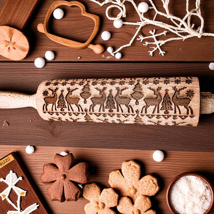 Gia Roma - Wholesale Rolling Pin - Christmas Cookie Cutter Baking Gift Set Wooden Rolling Pins 28