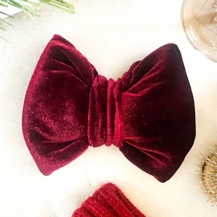 Red Velvet Over The Collar Bow for wholesale by Mack & Co.