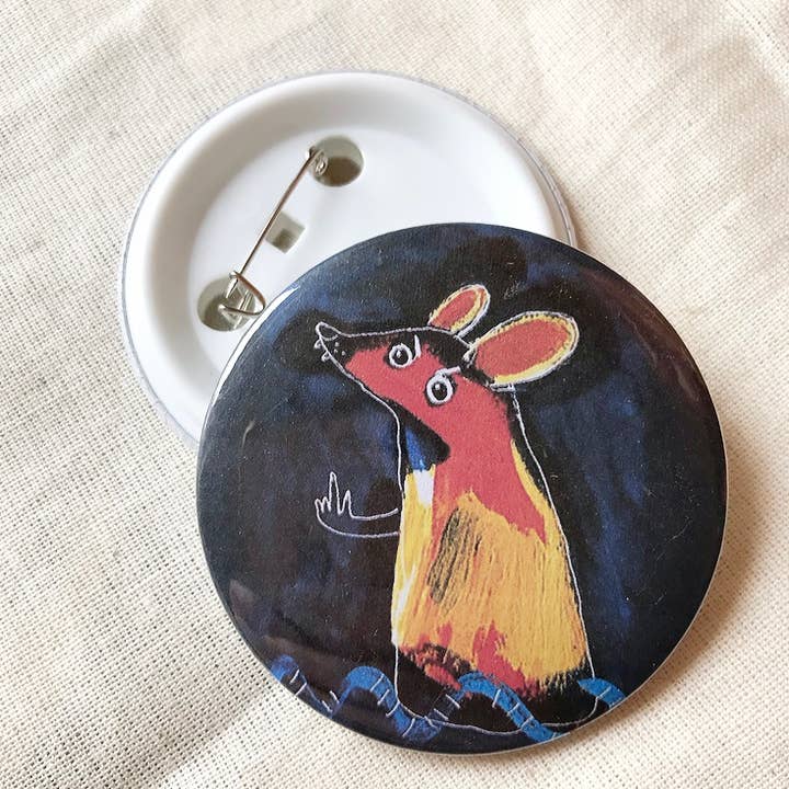 Schwöre Maus 58mm Abzeichen für den Großhandel von Pastel Fox Studio