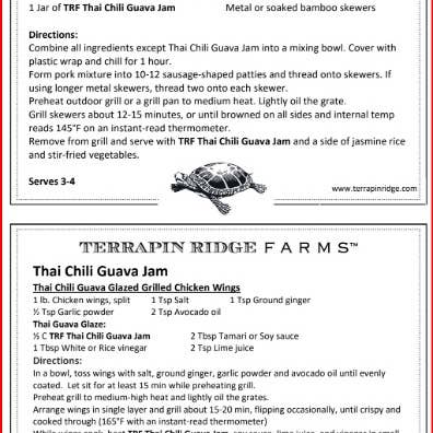 Recipe Card Thai Chili Guava Jam for wholesale by Terrapin Ridge Farms