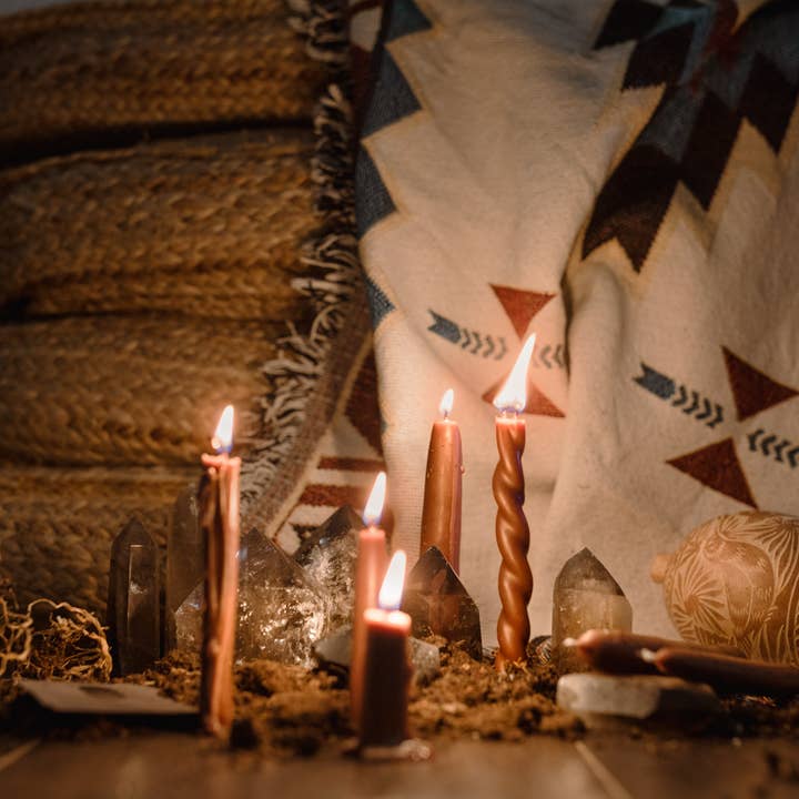 SANDALWOOD brown ritual candle (meditation) 15gr x 13cm for wholesale by Antevasin´s Store