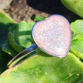 Blassrosa Herzring und Silber 💗Einzigartig Edelstahl 9mm für den Großhandel von Maroussia Bijou