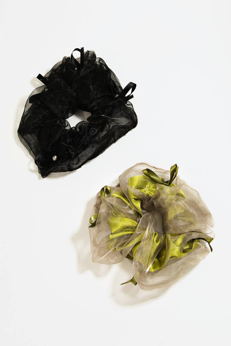 MULTI Ribbon Bow Hair Scrunchie Set for wholesale on Faire0