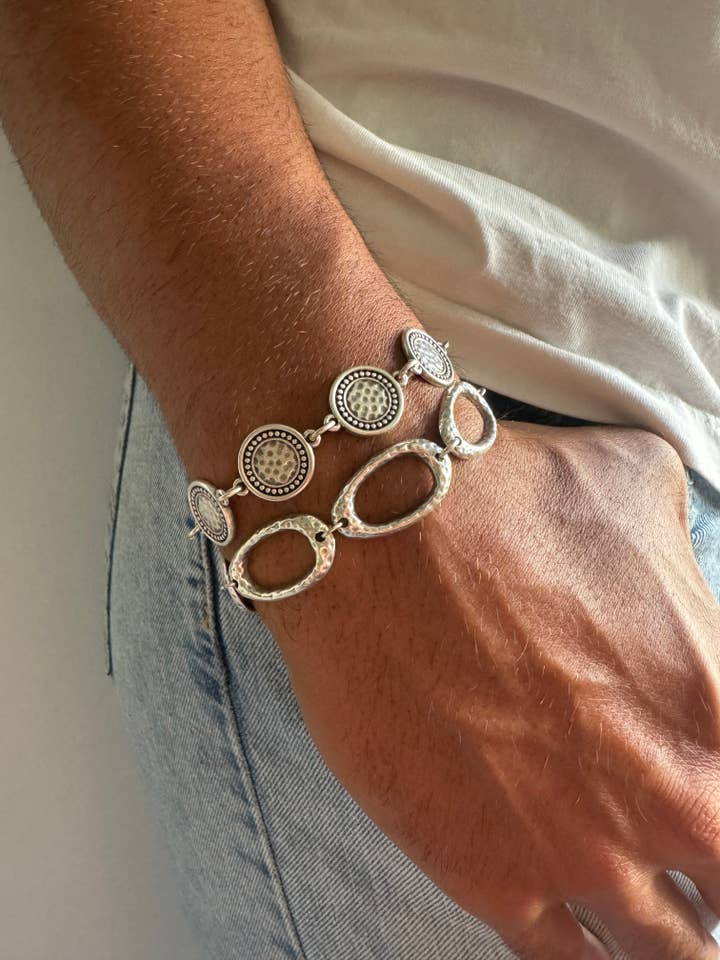Silver Bracelets Men, Metal Bracelets Silver, Mens Bracelets for wholesale by Christina Christi