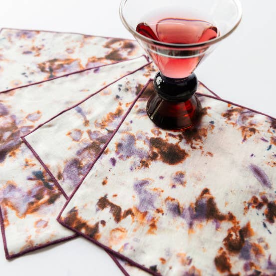 Rose Marble Cocktail Napkin Set for wholesale by Goldie Home