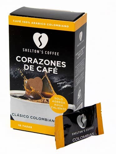 Shelton's Instant Coffee Hearts Classic Colombian for wholesale by Shelton's Coffee