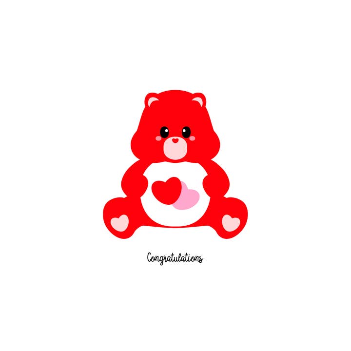 Cartolina Care Bear Care Bear, amore, congratulazioni per la vendita all'ingrosso da parte di Studio Inktvis