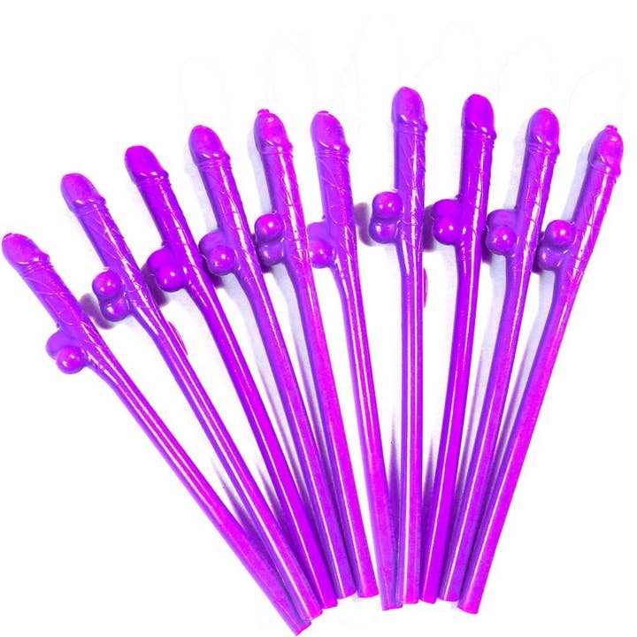 Purple Willy Straws Funny Hen Party Bride to Be for wholesale by Stylex Party