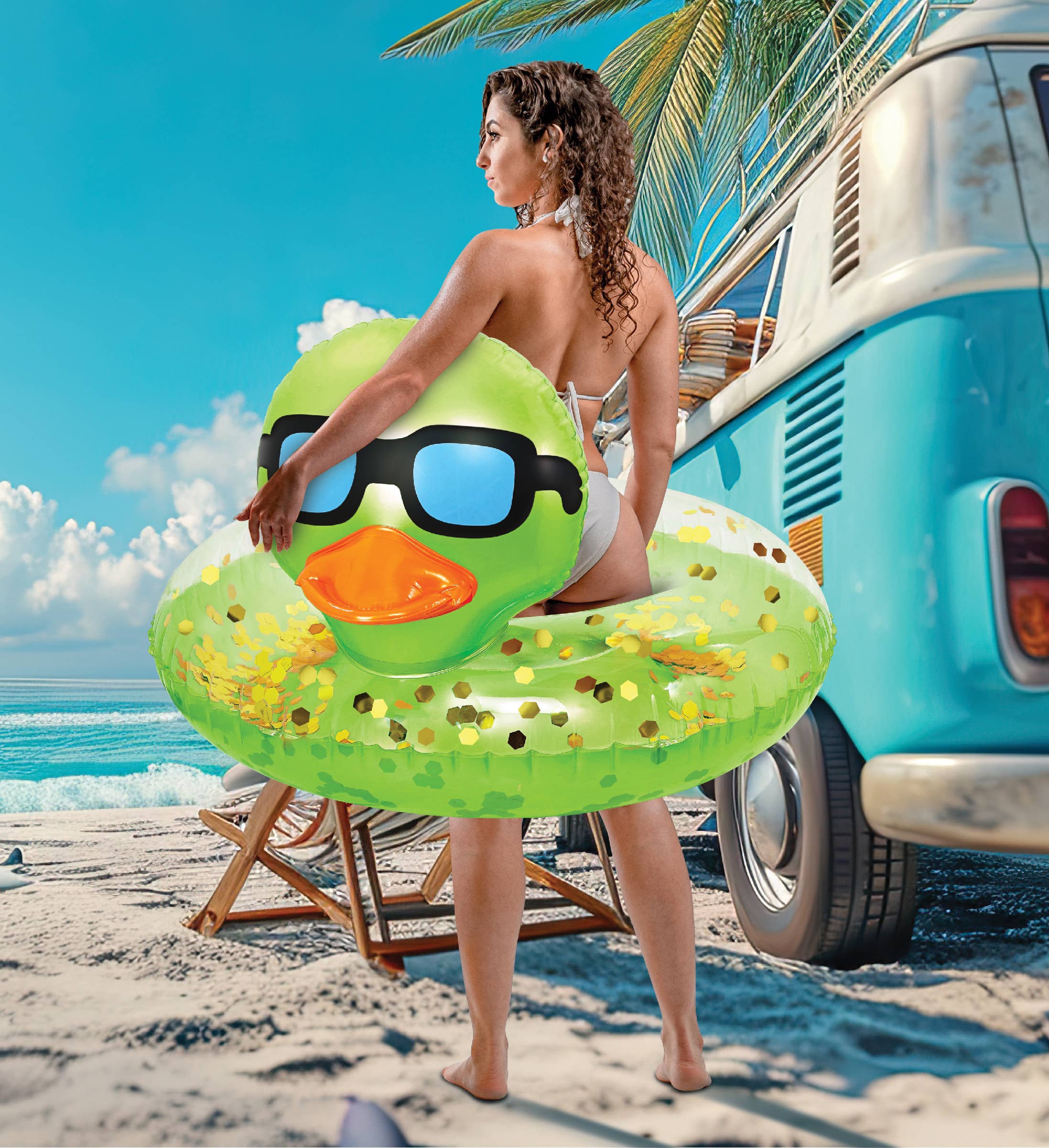 Cota Global - Wholesale Inflatables - POZA - DUCK POOL TUBE - GREEN GOLD3