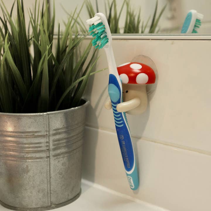 Kikkerland Design Inc - Wholesale Toothbrush Holder - Mushroom Toothbrush Holder