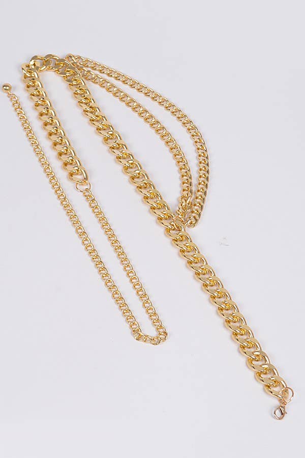 Oblige by G - Wholesale Belt - Women's - Chunky Chain Layered Waist Belt PB76742