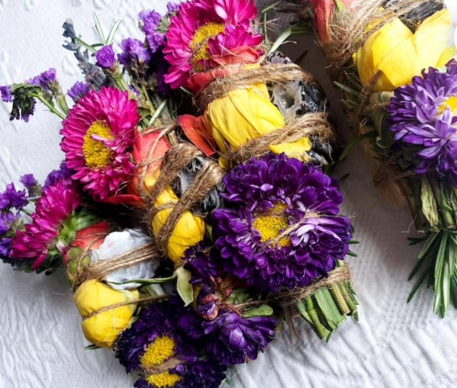 CharlieHaze - Vente Bâton de sauge - Agate Géode, Palo Santo, sauge, romarin, lavande et fleur2