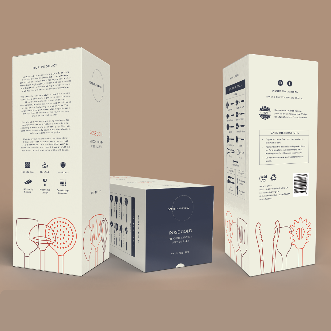 Domestic Living Co - Wholesale Kitchen Utensil Set - Rose Gold Silicone Kitchen Utensils Set (23pcs)15