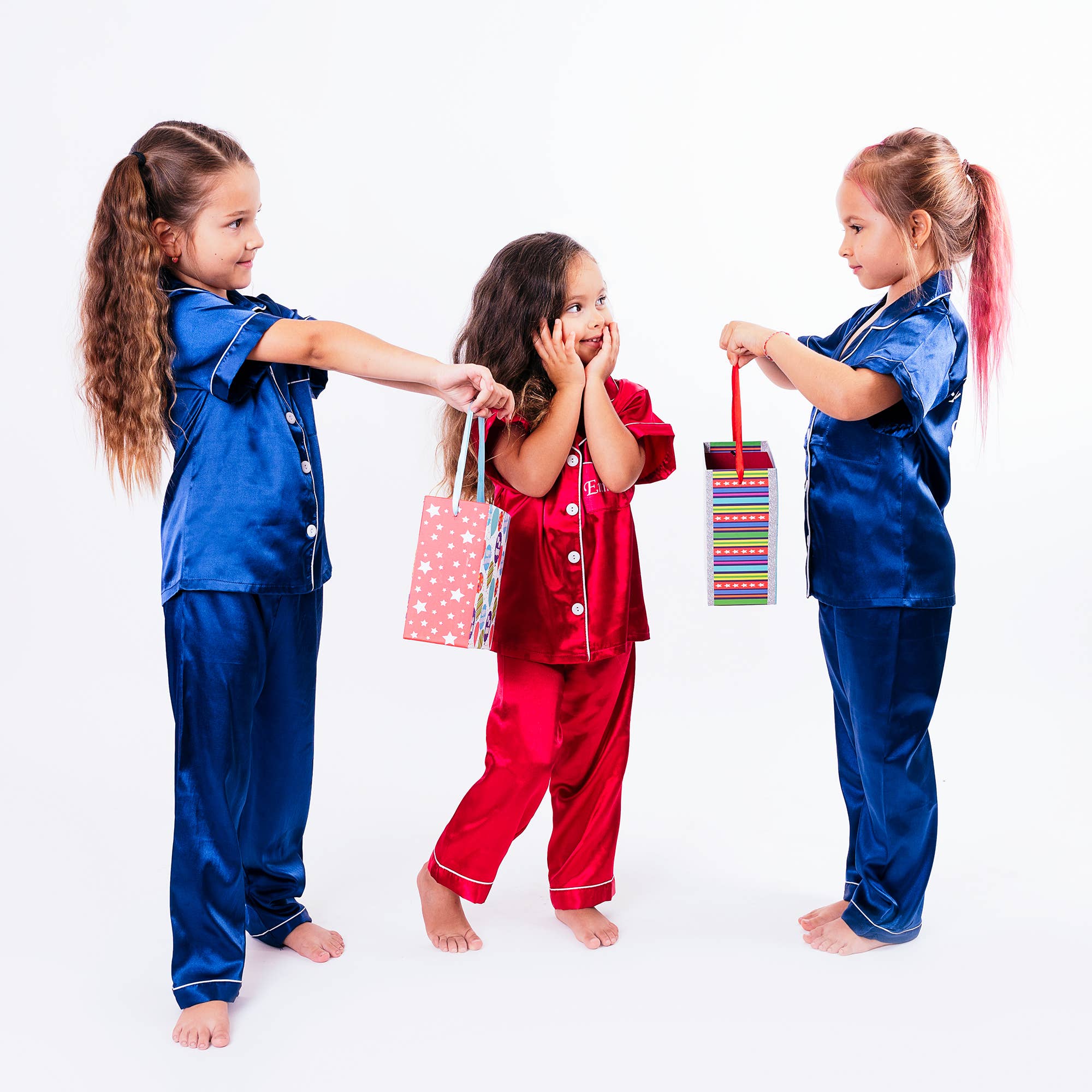 Sisters G Kids - Wholesale Sleepwear Set - Kids - Kids Satin Pajamas Short Sleeves + Pants 26